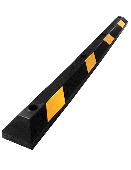6\u0027 Yellow Low-Profile Rubber Parking Block w/Four (4) 8\" Lag \u0026 Anchor Kit