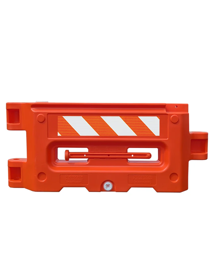 Orange, Hydrocade Water Barricade System with Engineer Grade (EG) Sheeting on Both (2) Sides \u0026 51\" Tall Fence Panel (84\" Top Fence Panel Height)