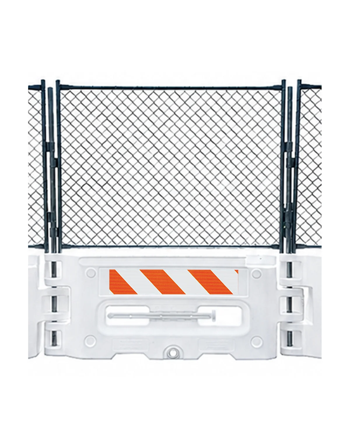 White, Hydrocade Water Barricade System with Engineer Grade (EG) Sheeting on Both (2) Sides \u0026 51\" Tall Fence Panel (84\" Top Fence Panel Height)