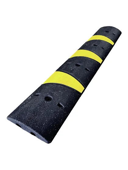 6\u0027 Plasticade Standard Duty Rubber Speed Bump w/ Four (4) 12\" Galvanized Steel Spikes