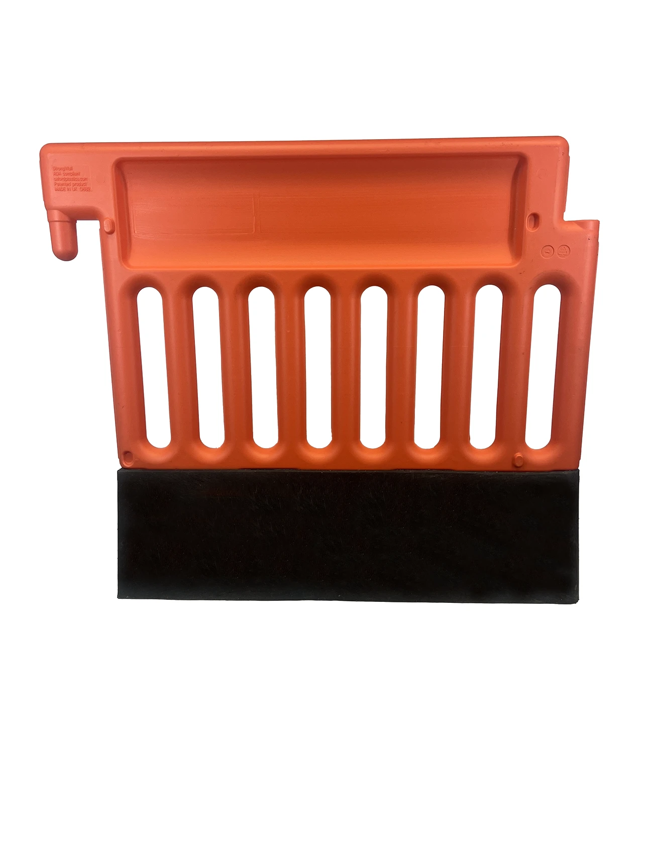 Plasticade Strongwall ADA Pedestrian Barricade and Channelizer, Orange, No Sheeting \u0026 43 Lb. Base
