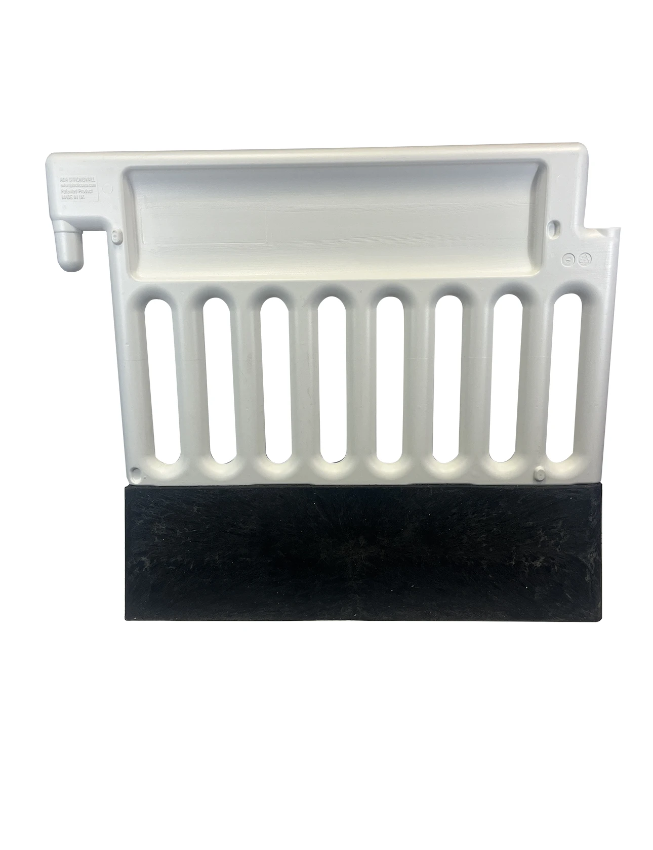 Plasticade Strongwall ADA Pedestrian Barricade and Channelizer, White, No Sheeting \u0026 43 Lb. Base