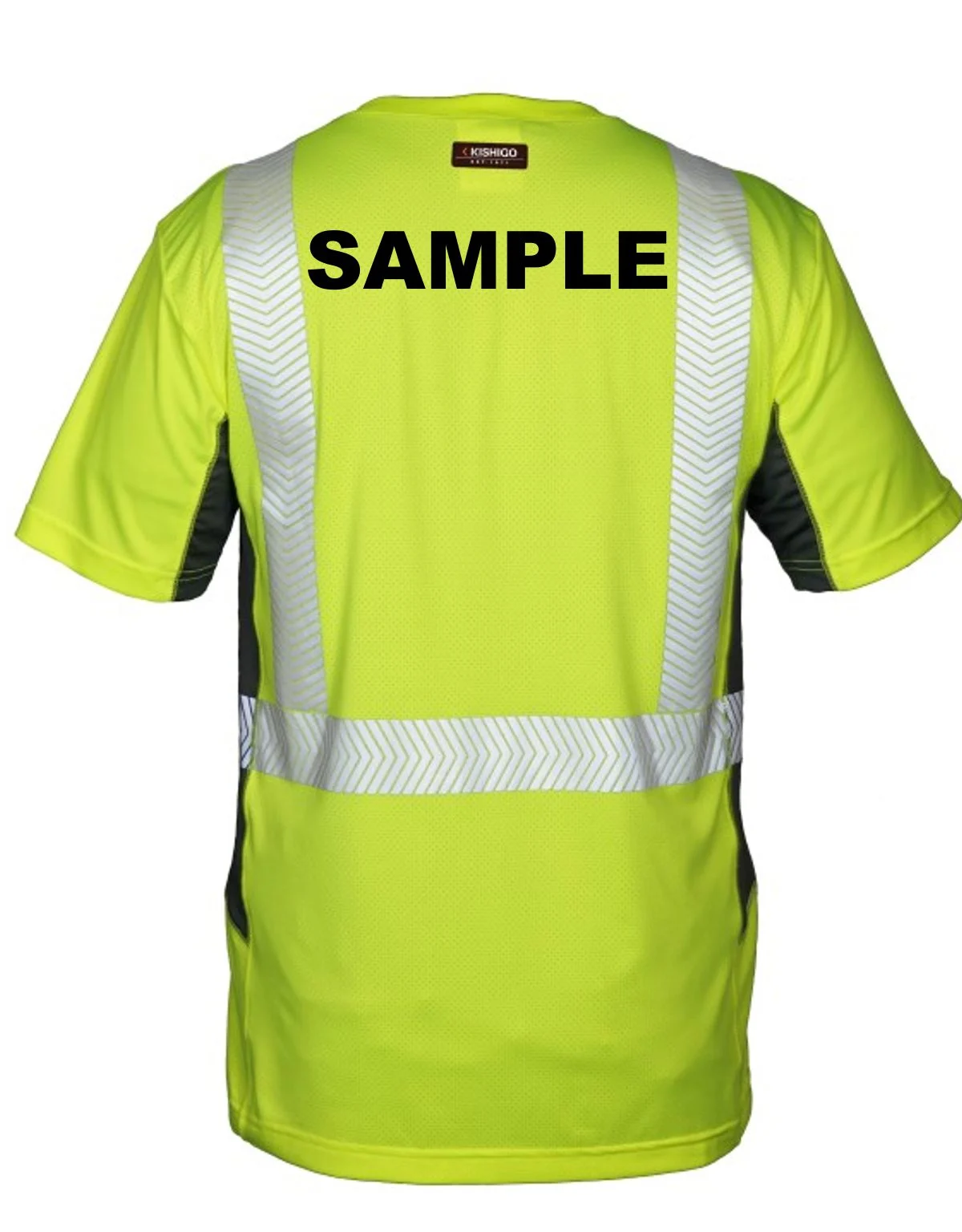 Kishigo Premium Black Cool Touch Class 2 T Shirt Custom Black Text Medium