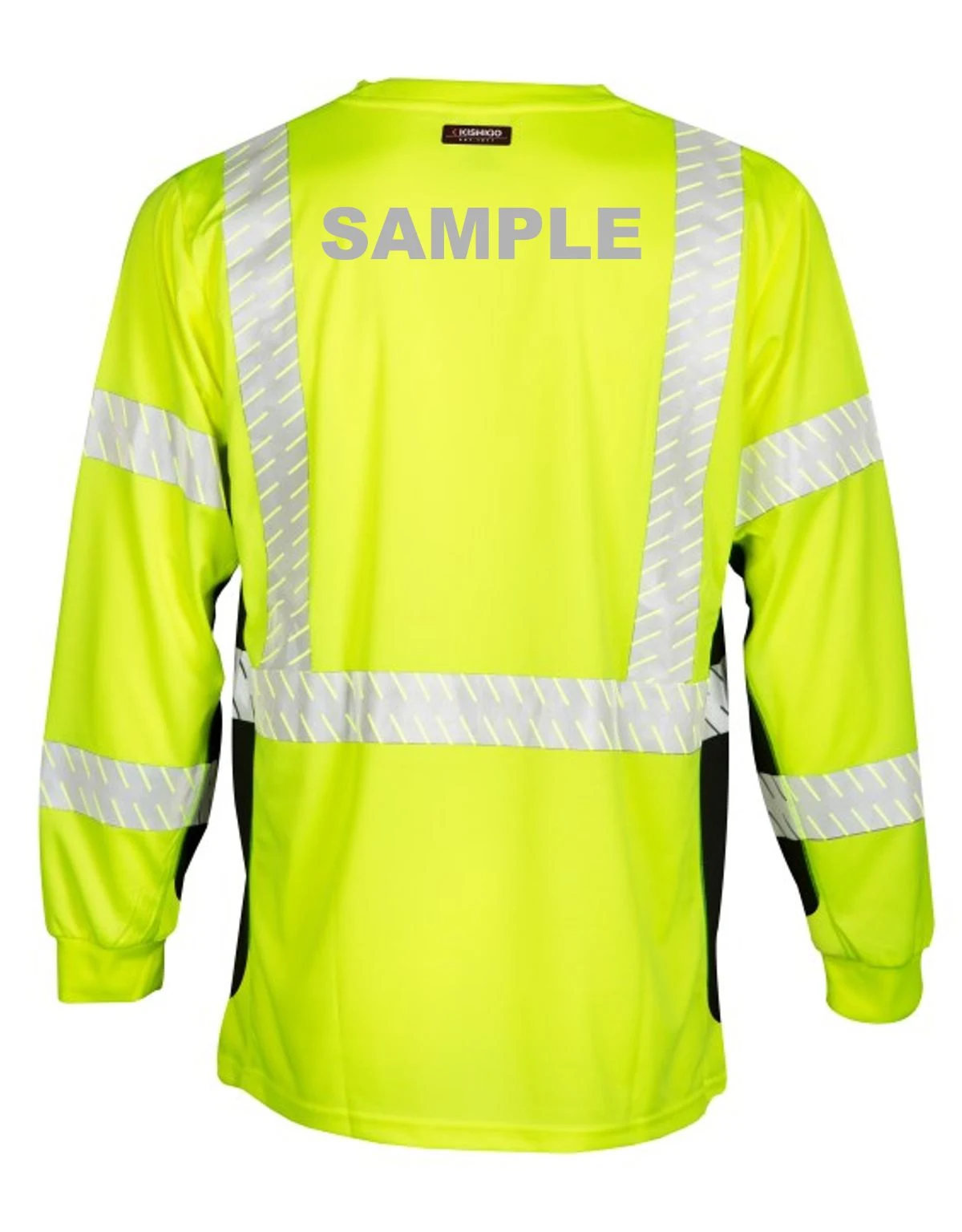 Kishigo Premium Black Cool Touch Long Sleeve Class 3 T Shirt Custom Reflective Text Large