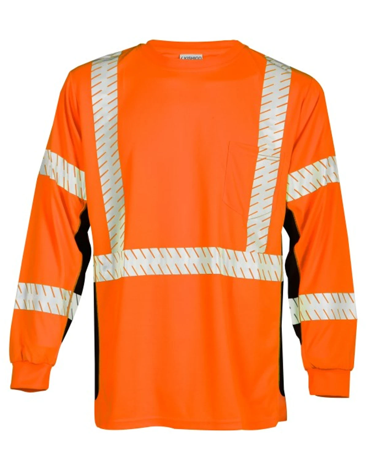 Kishigo Orange Premium Black Series Long Sleeve Class 3 T-Shirt w/ Single Color Graphic