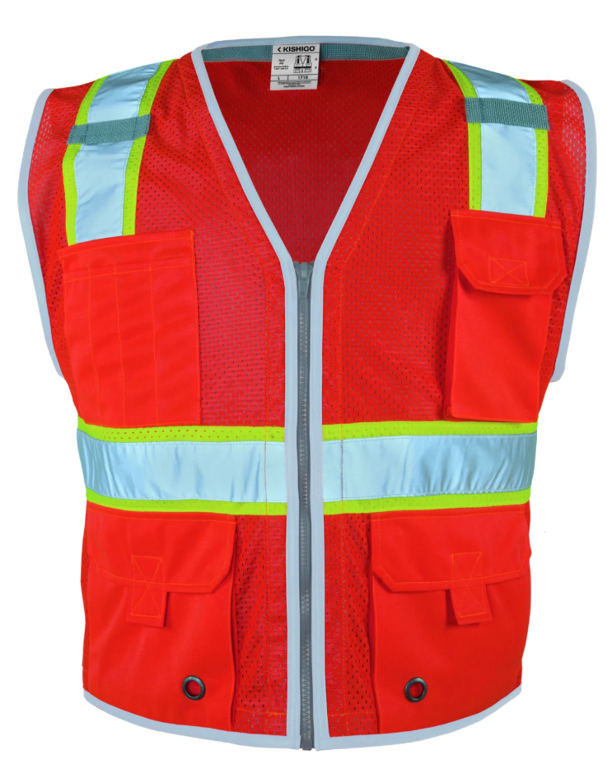 Premium Brilliant, Red Mesh, Class 2 Surveyors Vest, Xl