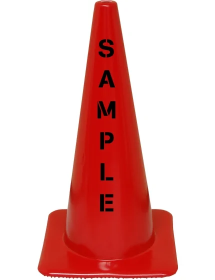Red 28\" 7 lbs Traffic Cone with Custom Lettering