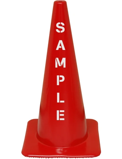 Red 28\" Traffic Cone with Double Sided Custom Lettering