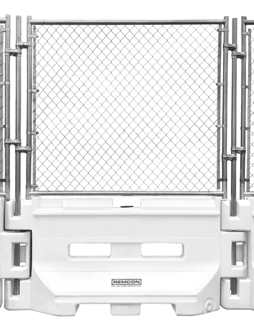 White 36\" Construction Barricade with Fence Panel