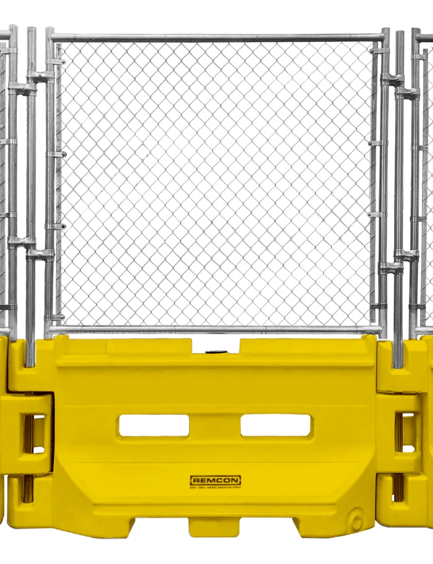 Yellow 36\" Construction Barricade with Fence Panel