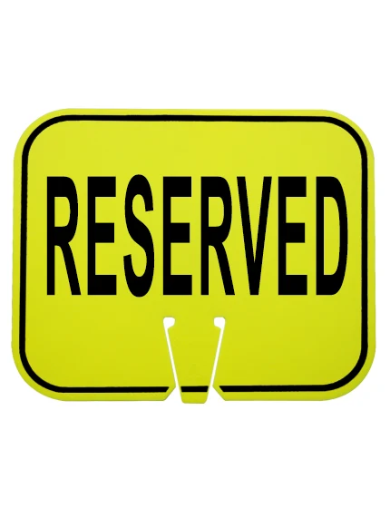 reserved clip on sign lime non reflective