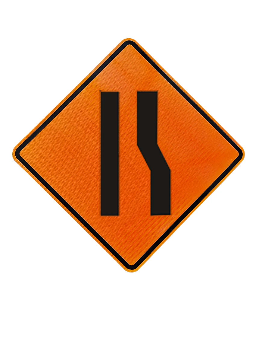 36\", Aluminum, High Intensity Reflective Sign, Right Lane Ending Symbol