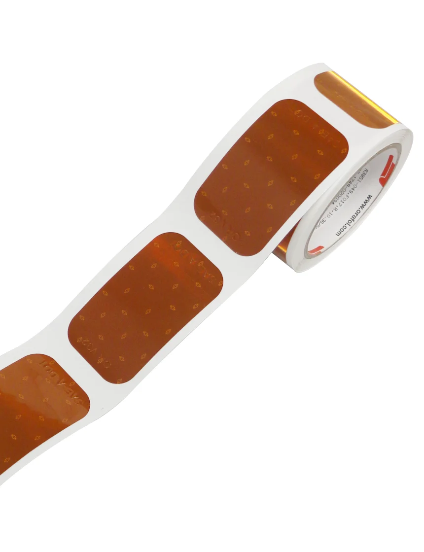 Amber Dot-Sae Reflective Stickers, 2\" Tall X 3.5\" Wide, Rectangular