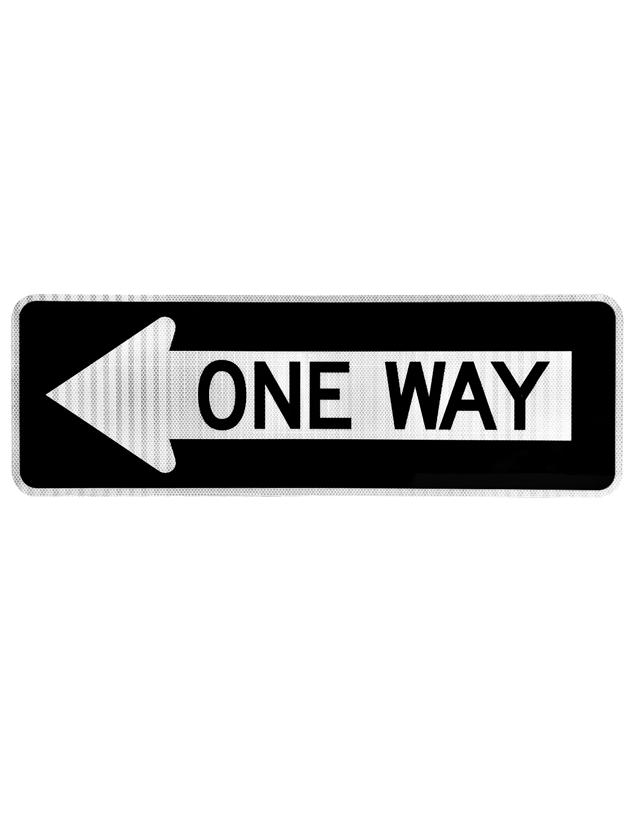 36\" Wide x 12\" Tall ONE WAY sign with Left Arrow on 3 Mil Aluminum Composite Material (ACM), MUTCD R6-1
