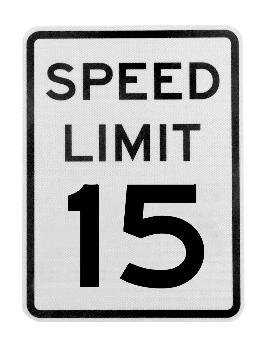 Speed Limit 15 Sign – R2-1, 30\" x 36\"