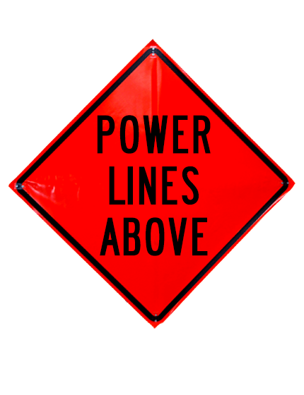 Power lines above sign sewn pockets non reflective 36 inch x 36 inch