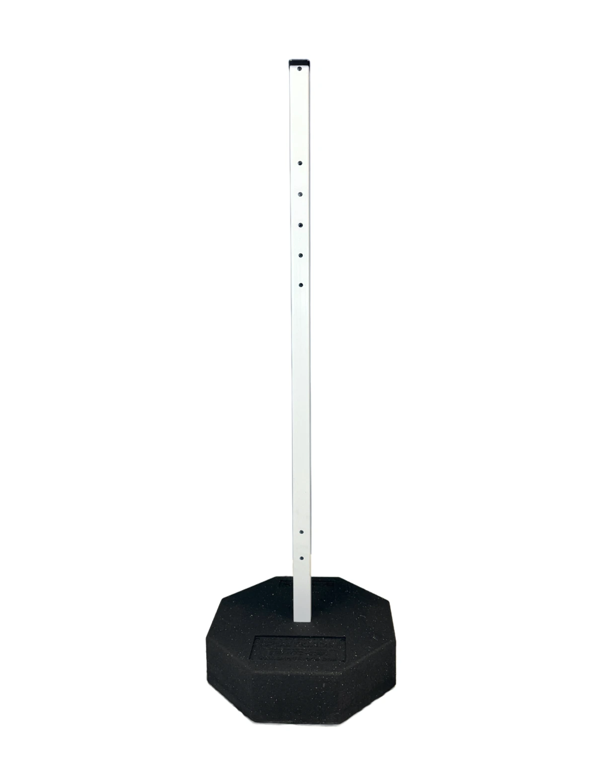 60 lbs Rubber Base (w/O Wheels) \u0026 60\" White Sign Post