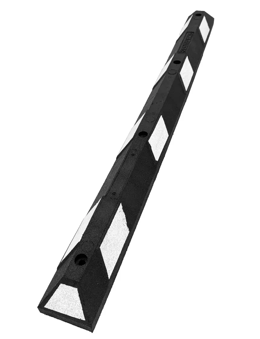 6 Ft Rubber Parking Blocks Black White Reflective