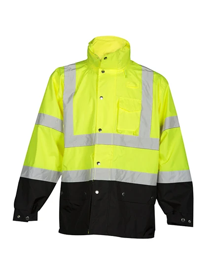 High Visibility Lime, Class 3 Storm Cover, Rainwear Jacket, Size L-XL