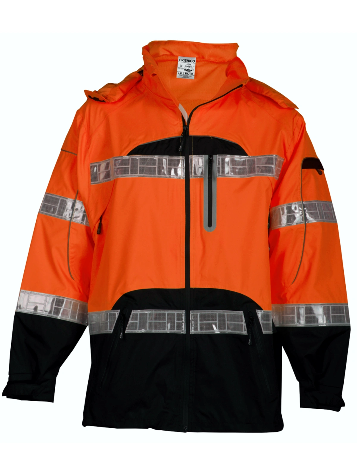 Orange, Premium Black Series, Class 3 Rainwear Jacket, 4XL-5XL