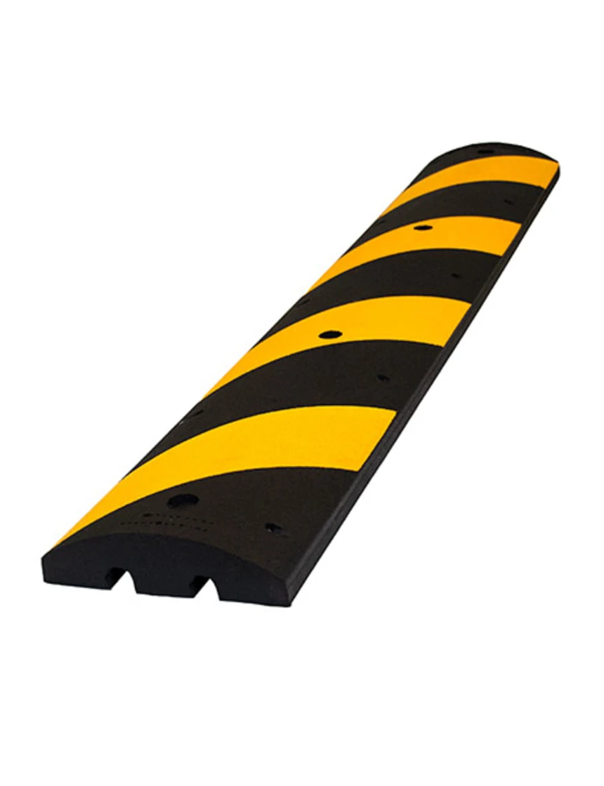 6\u0027 Reflective, Recycled Rubber Alley-Bump w/ 5\" Lag and Anchors