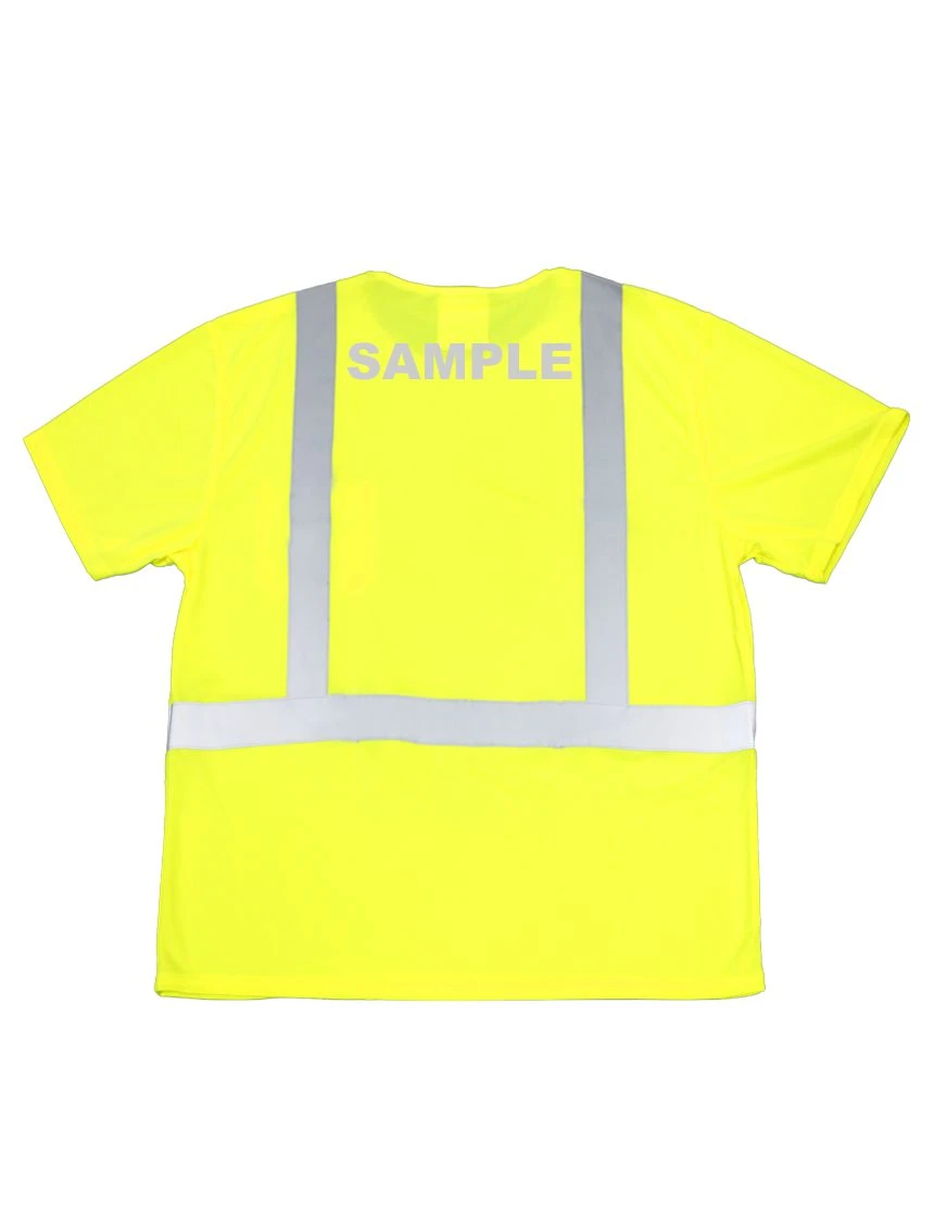 Liberty Safety Moisture Wicking Hi-Vis T Shirt Class 2 Custom Reflective Text Medium