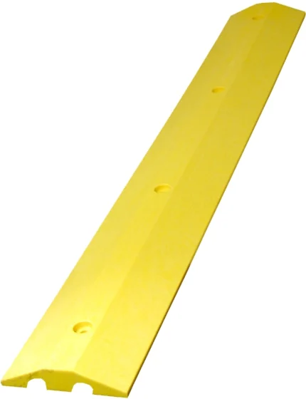 8\u0027 Yellow \u0027Economy\u0027 Recycled Plastic Speed Bump w/18\" Galvanized Steel Spikes