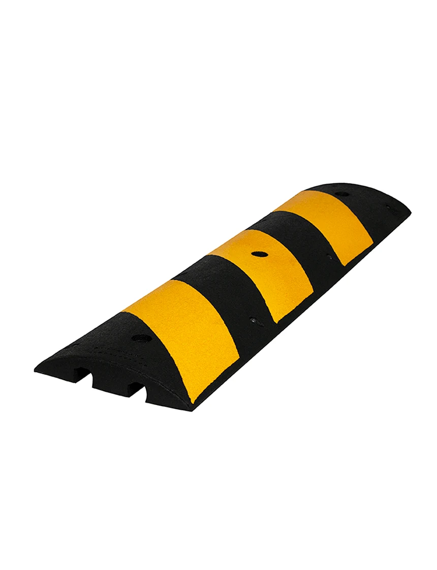 4\u0027 Reflective, Recycled Rubber Speed Bump w/5\" Lag Bolts \u0026 Anchors