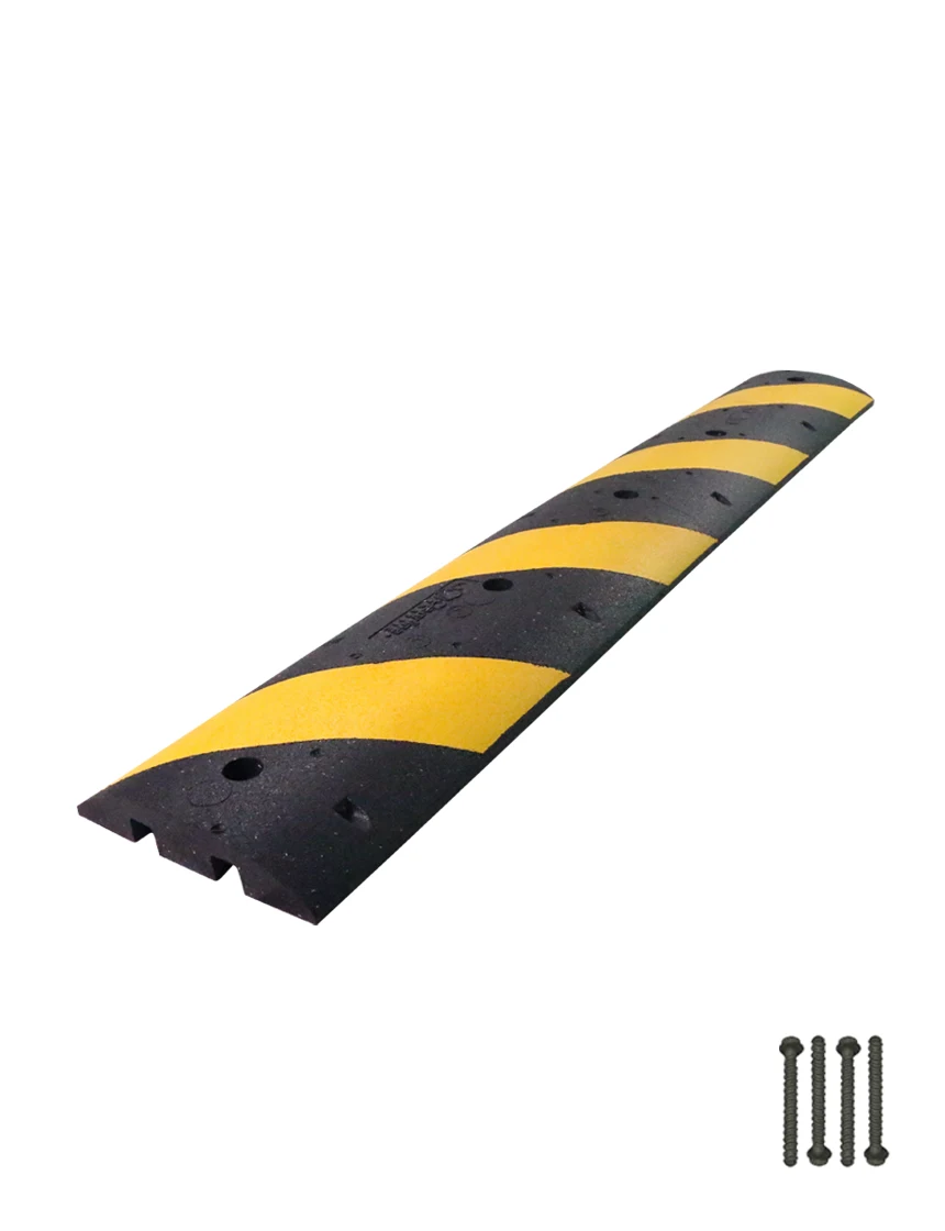 6\u0027 Clearline® Heavy Duty Rubber Speed Bump with Five (5) 3\" Concrete Bolts