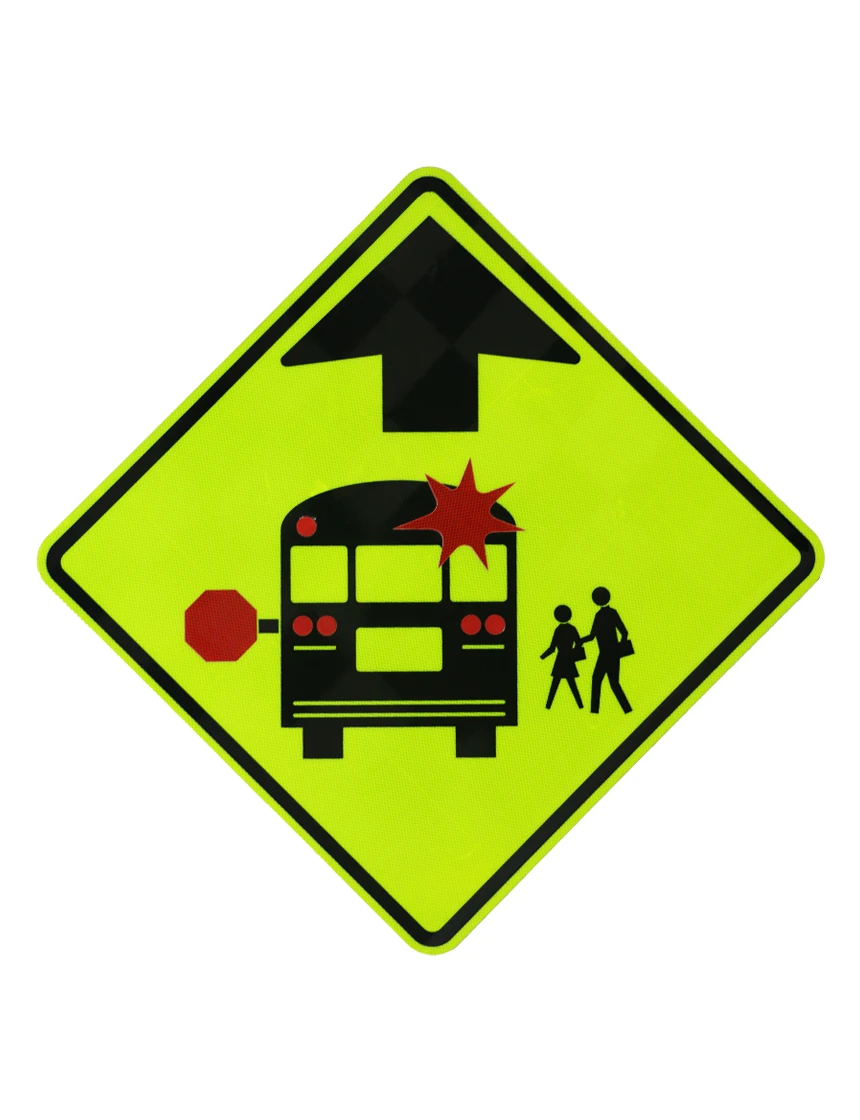 School Bus Stop Ahead Symbol Signs S3 1
