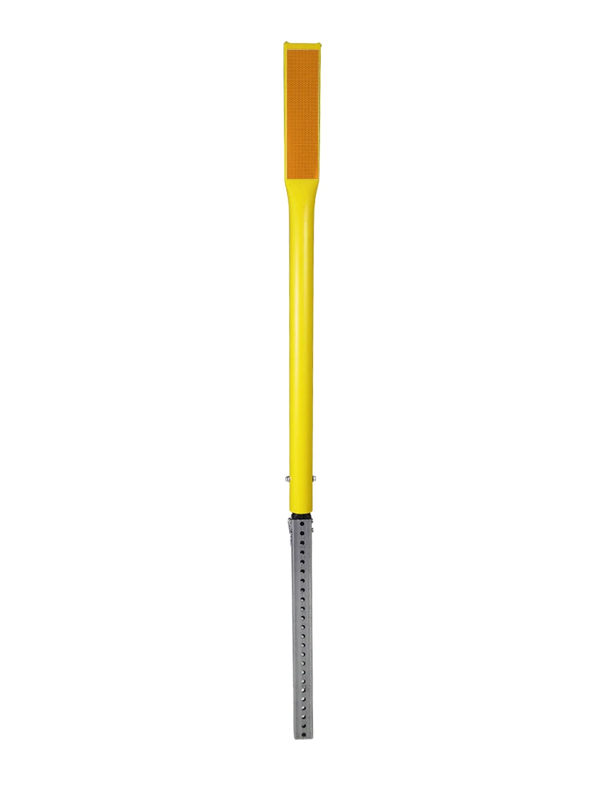 48\" Yellow Driveable delineator with 12\" X 3\" Yellow Reflective Sheeting