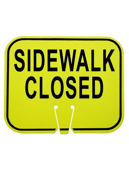 Sidewalk Closed Clip On Sign Lime Non Reflective