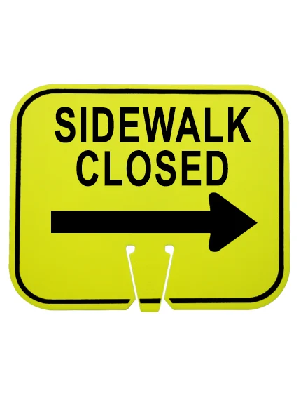 Sidewalk Closed Right Arrow Lime