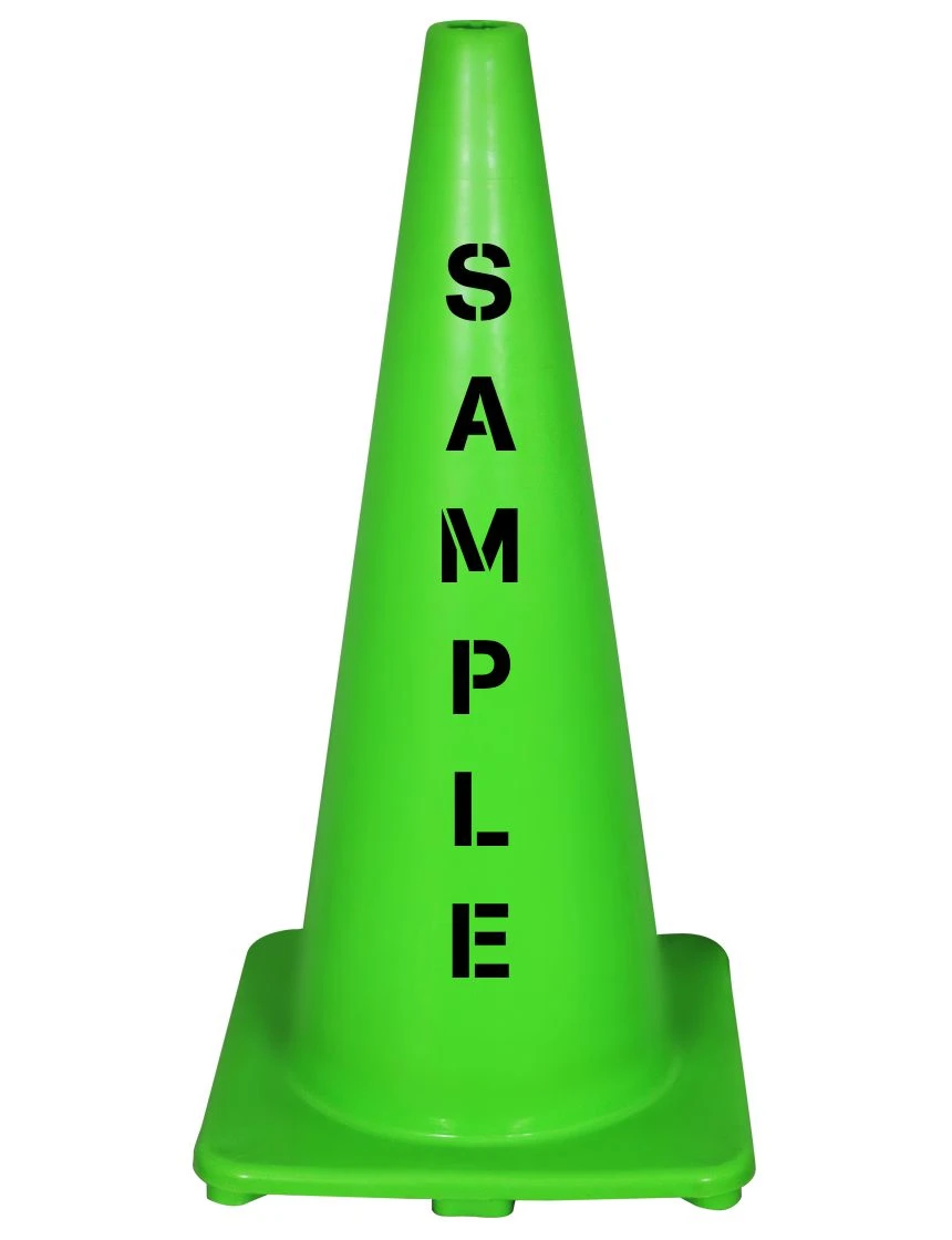 Solid Lime 28\", 5 lbs, Economy Cone with Custom Lettering