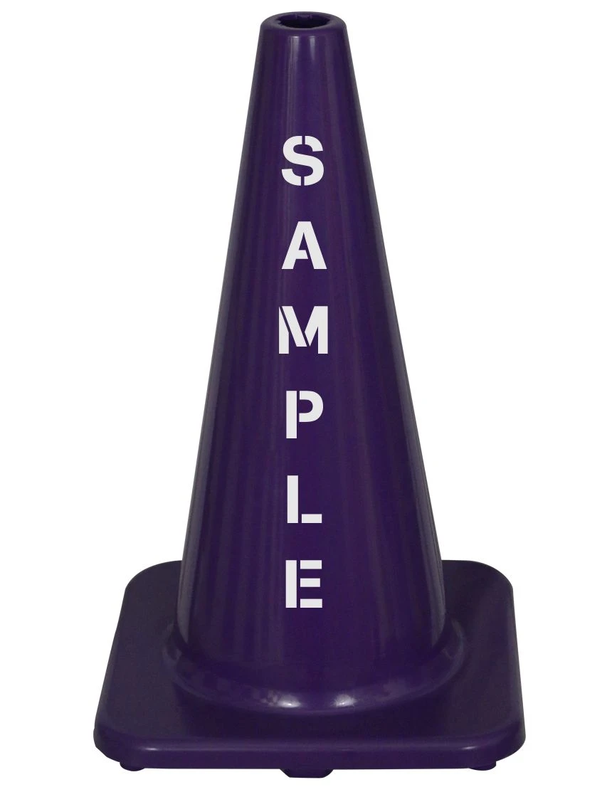 Solid Purple, 18\" Economy Cone w/ Custom Lettering