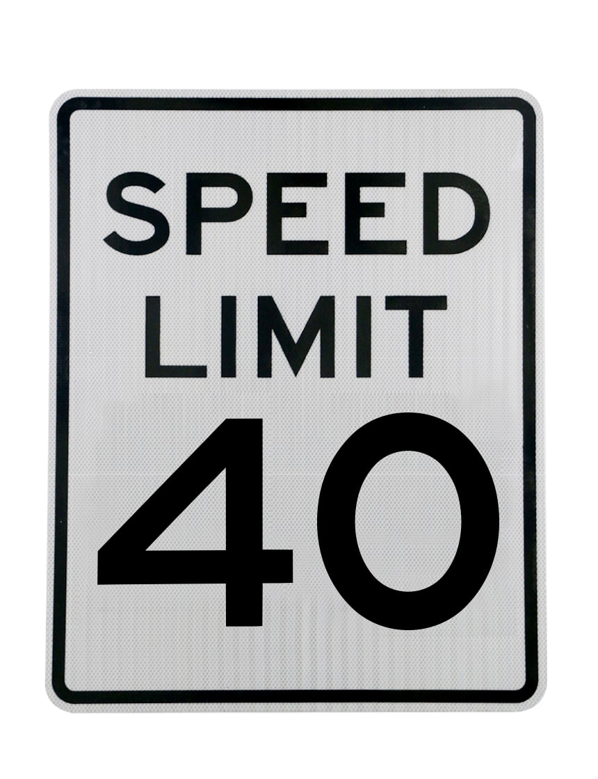 Speed Limit 40 Signs R2-1, 24\" x 30\"