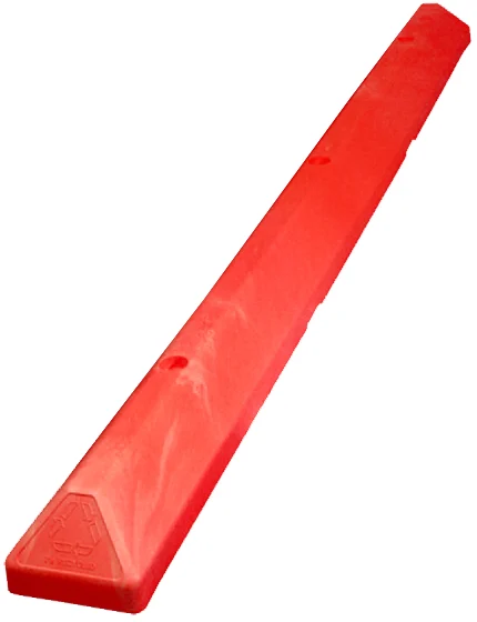 6 foot Red Commercial Parking Block with Wedge-Bolt fasteners for Concrete