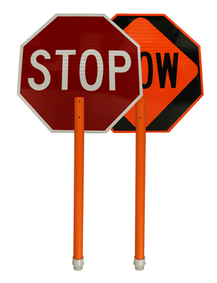 24\" High Intensity (HI) ABS Plastic \"Stop/Slow\" Paddle Sign
