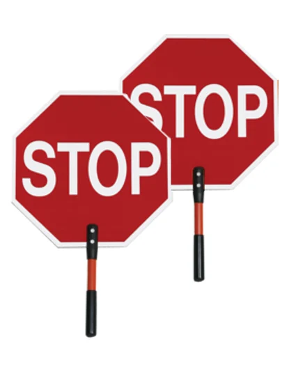 Heavy-Duty 18\" Non-Reflective STOP/STOP Paddle with 12\" Plastic Handle