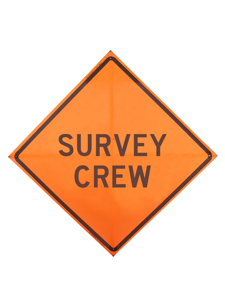 Survey Crew Sign Plastic Pockets Mesh 48 In X 48 In