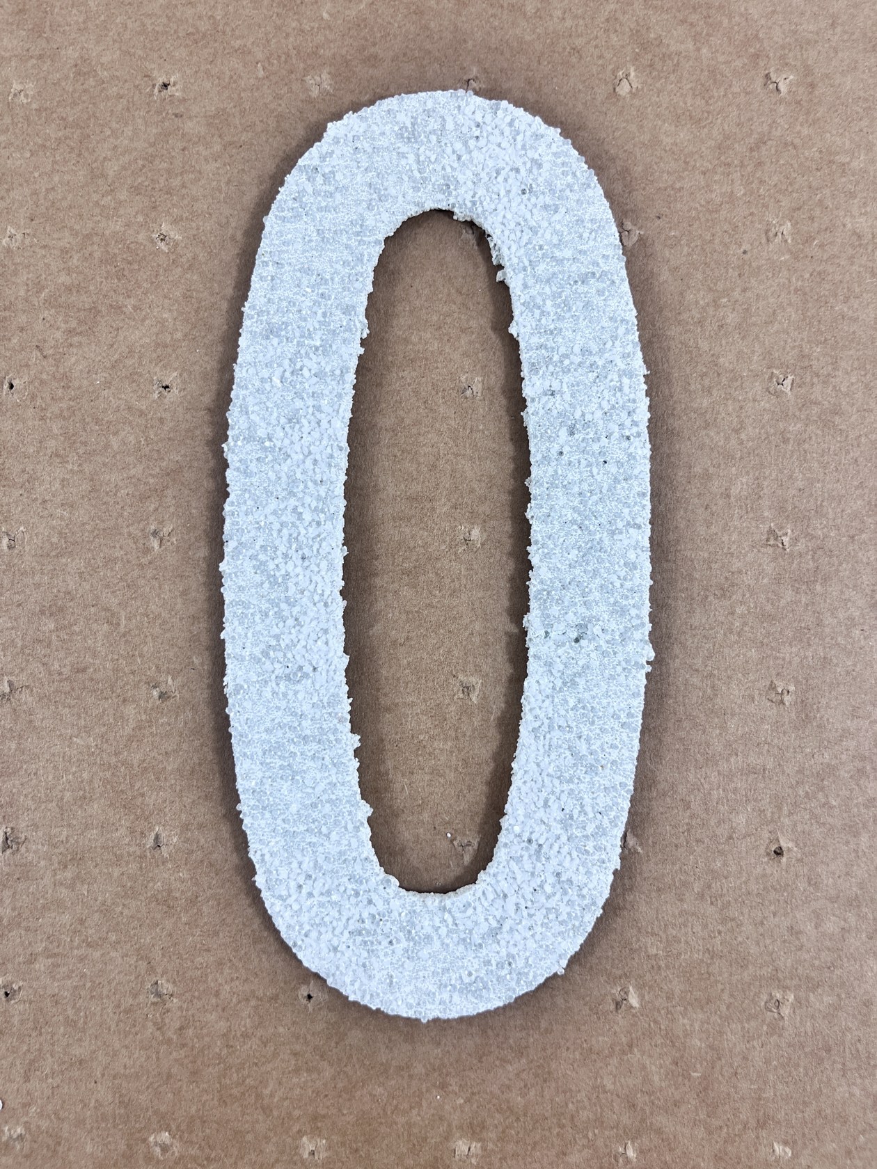 6\" Tall, White, PPG Reflective Premark Thermoplastic Number 0