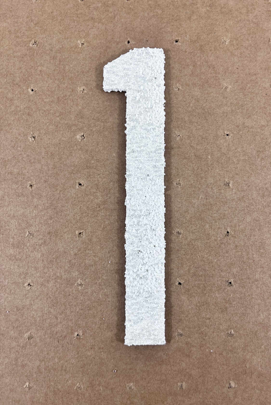 6\" Tall, White, PPG Reflective Premark Thermoplastic Number 1