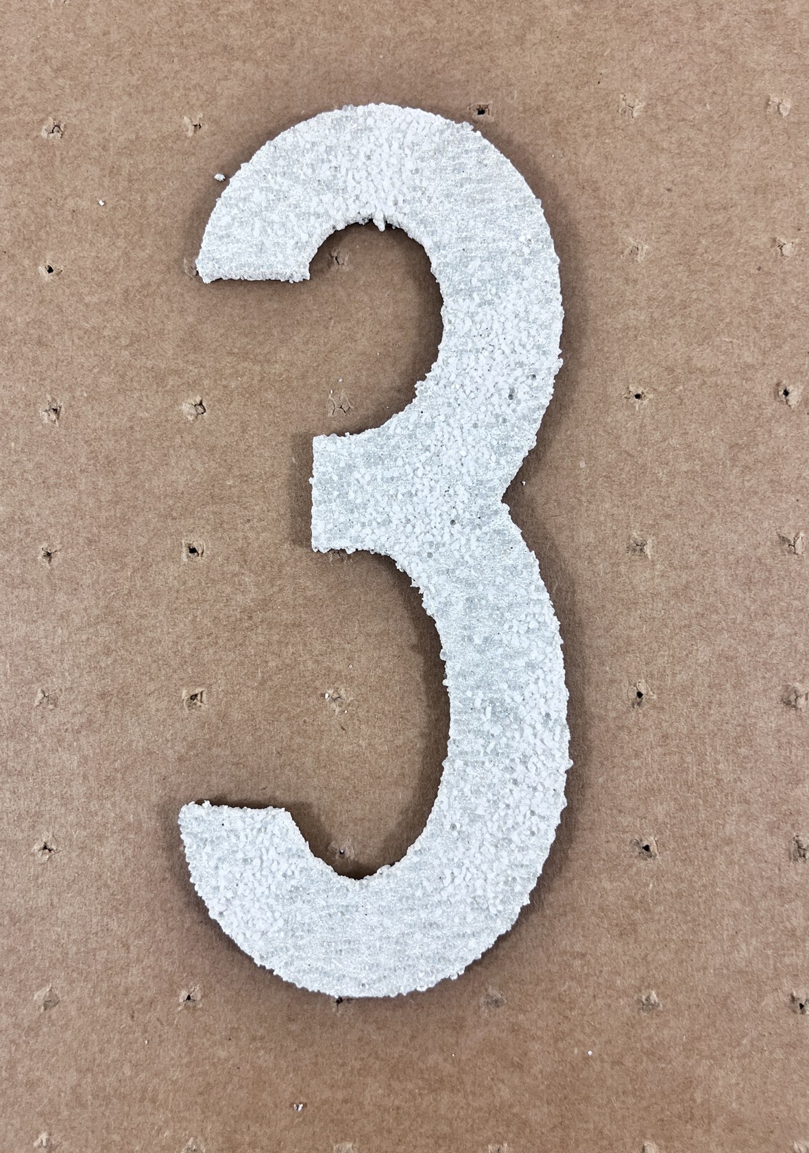 6\" Tall, White, PPG Reflective Premark Thermoplastic Number 3