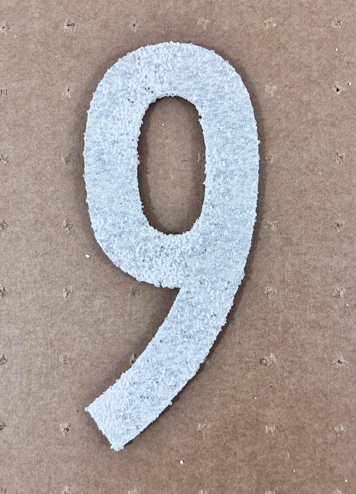 6\" Tall, White, PPG Reflective Premark Thermoplastic Number 9