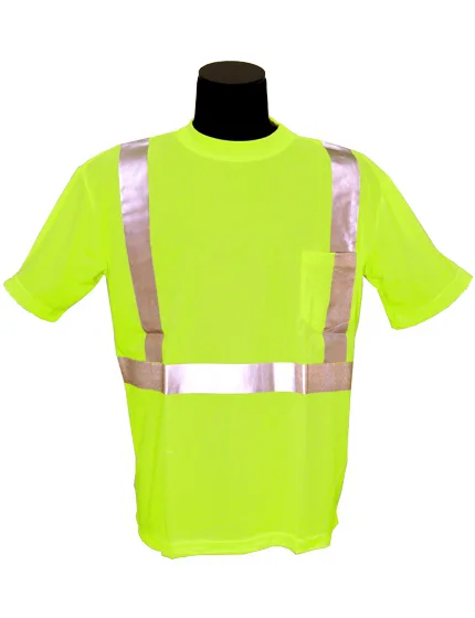 LIME, High Visibility, Microfiber Polyester Class 2 T-Shirt, Large