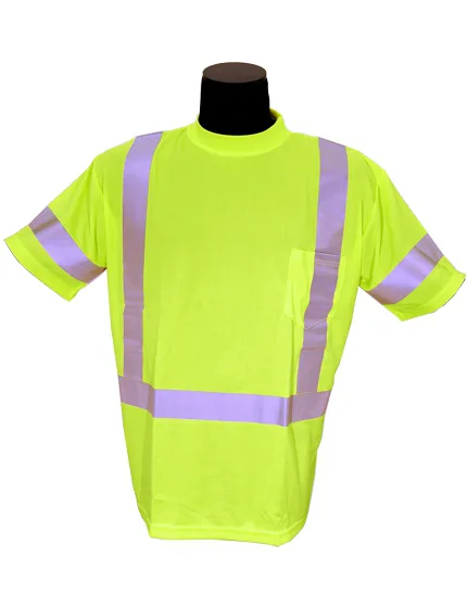 LIME, High Visibility, Microfiber Polyester Class 3 T-Shirt, Large
