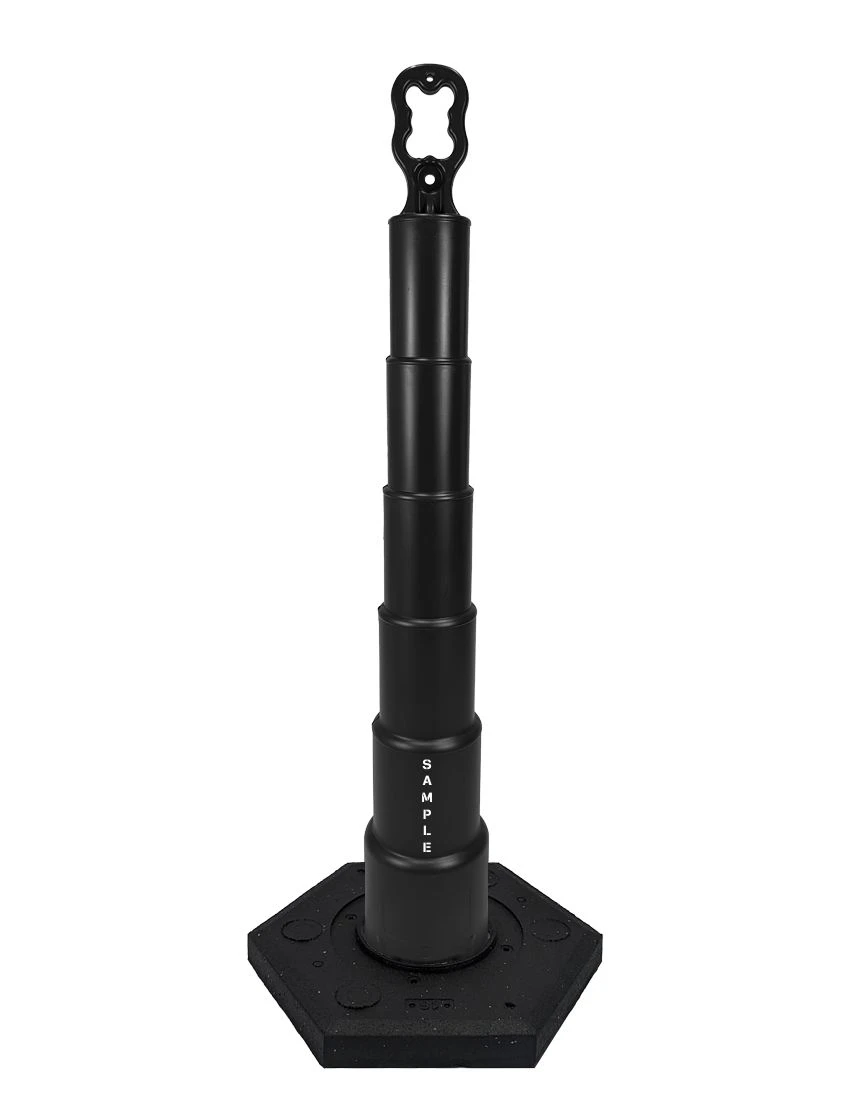 42 inch black EZ-Grab channelizer 16 lb base and 2X custom lettering