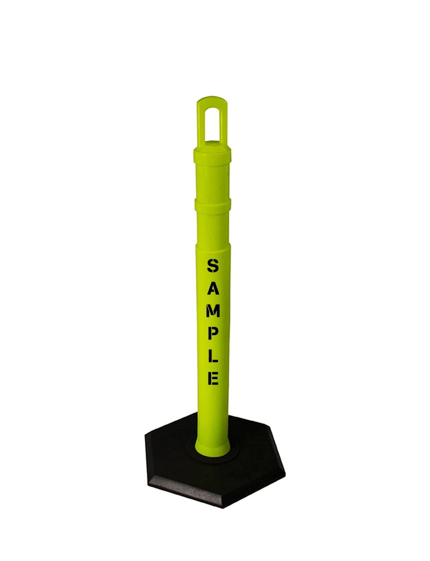 42\" LIME \u0027JBC Arch-Top\u0027 Tube with 18lb Base \u0026 Double Sided Custom Stencil