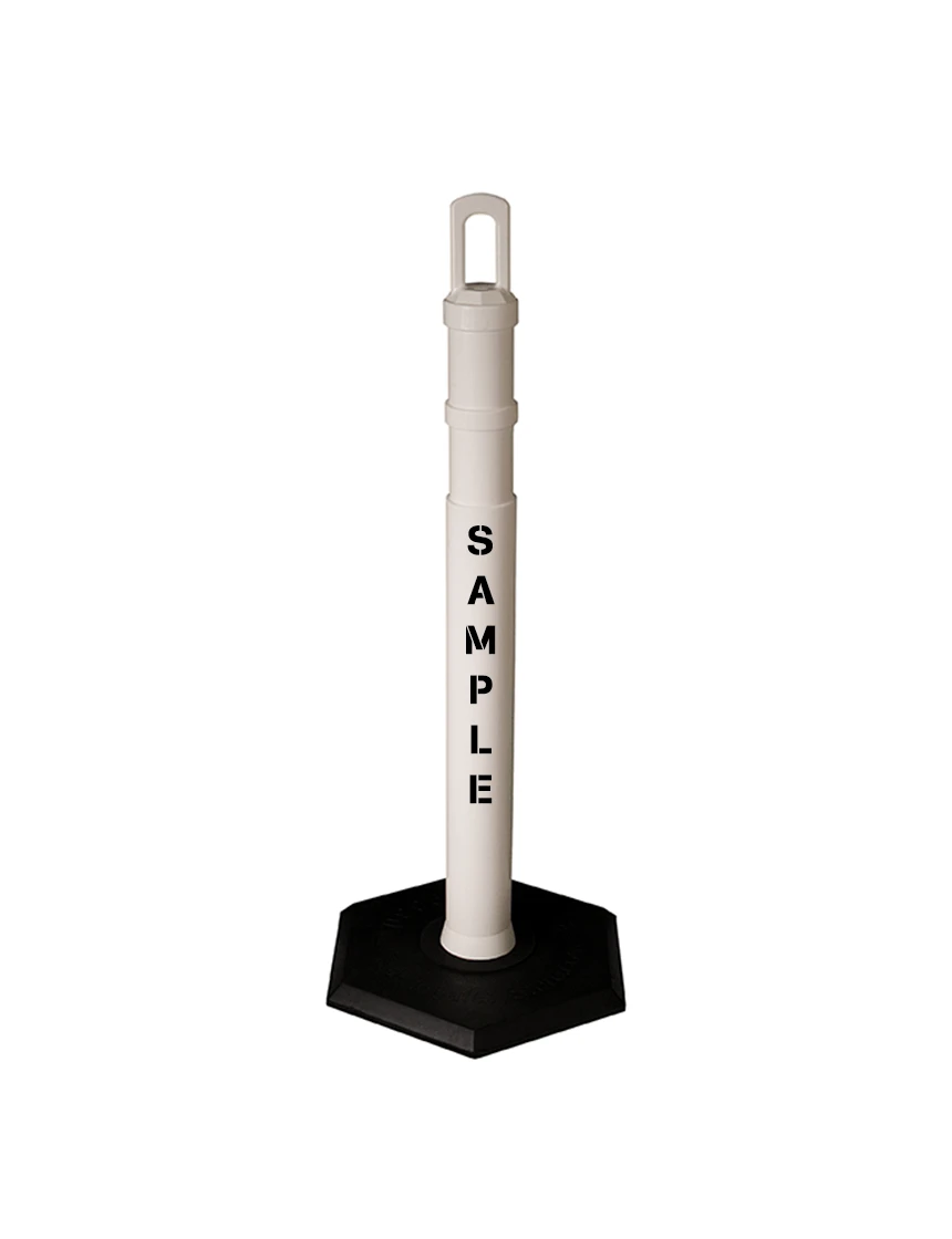 42\" WHITE \u0027JBC Arch-Top\u0027 Tube with 8lb Base with Custom Stencil