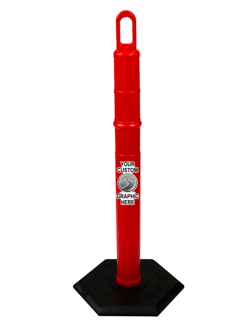 42\" Orange TrafFix Looper Tube w/ 12 lbs Base w/ Single Color Graphic